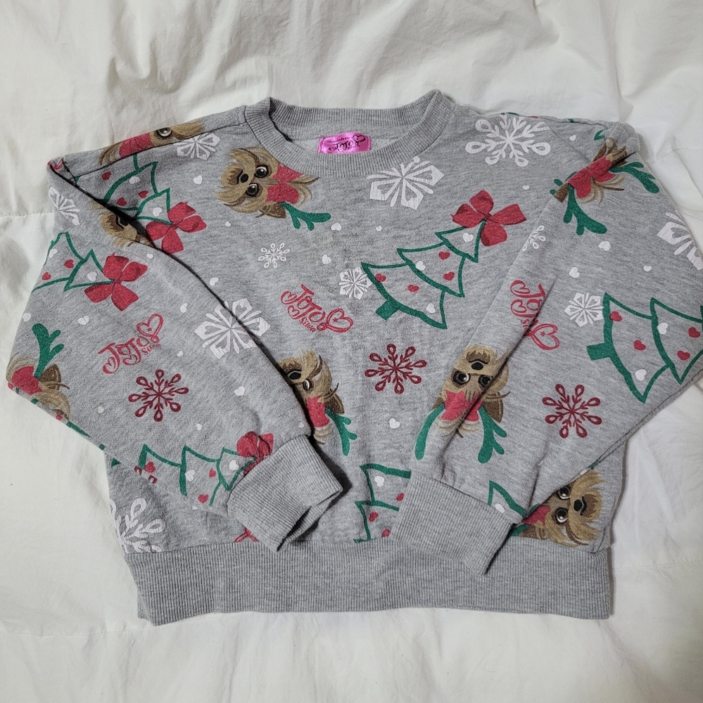 JoJo Siwa Holiday Christmas Ugly Sweater Fleece Pullover Sweatshirt (Small 6/6X)
